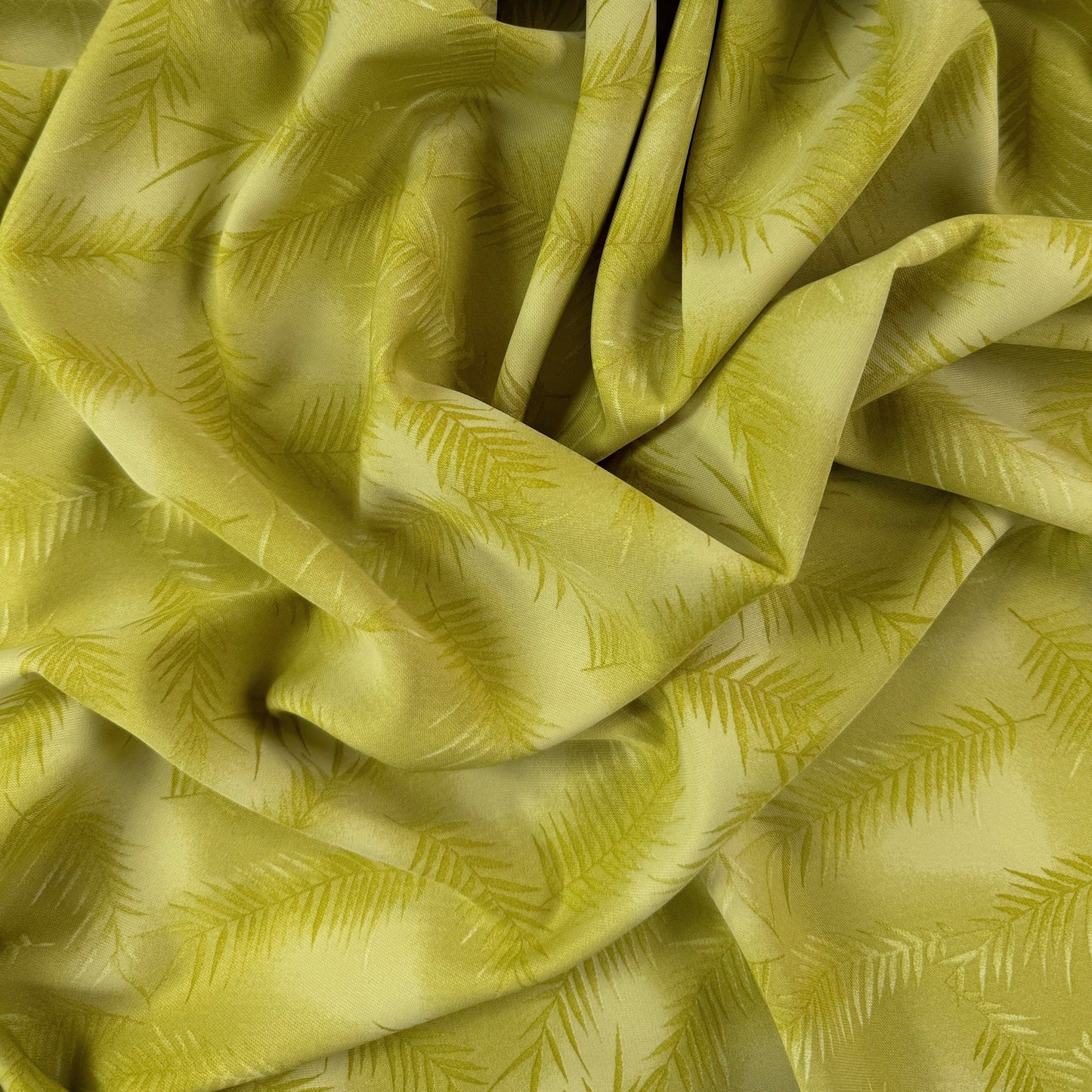 Polyester Woven - Yellow/Green Leaves - Film Studio Deadstock