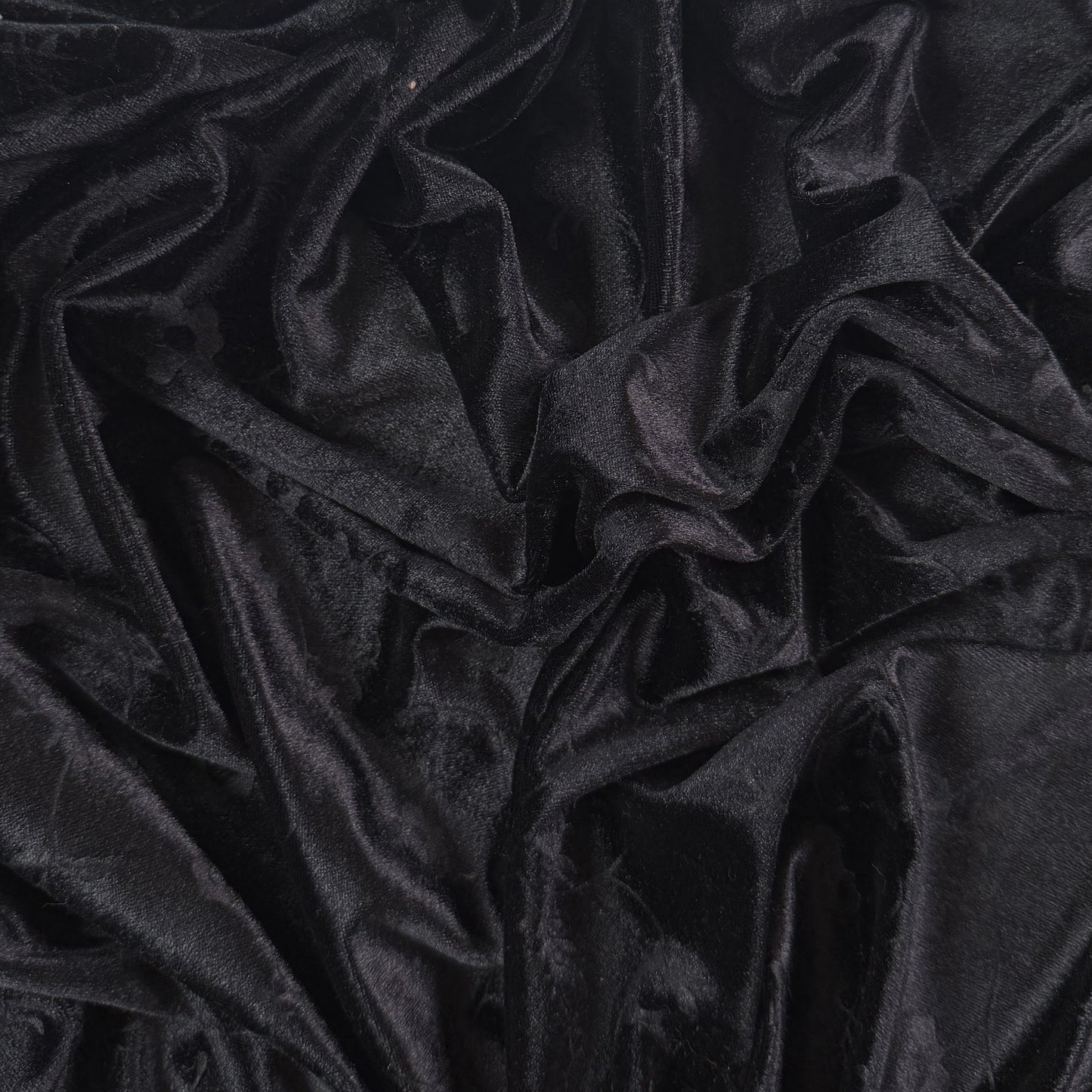 Floral Stretch Polyester Velvet - Black Floral - Film Studio Deadstock