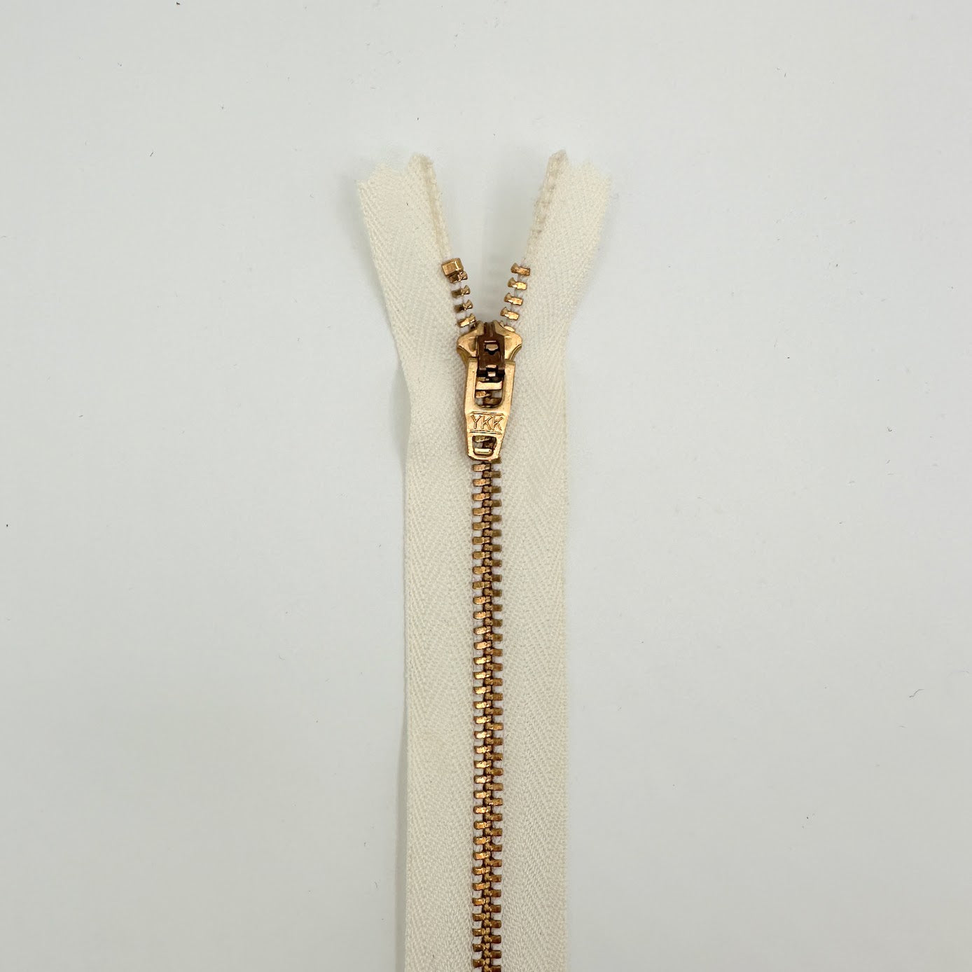 #4.5 Brass Zippers - 18" - Natural  - Close Ended