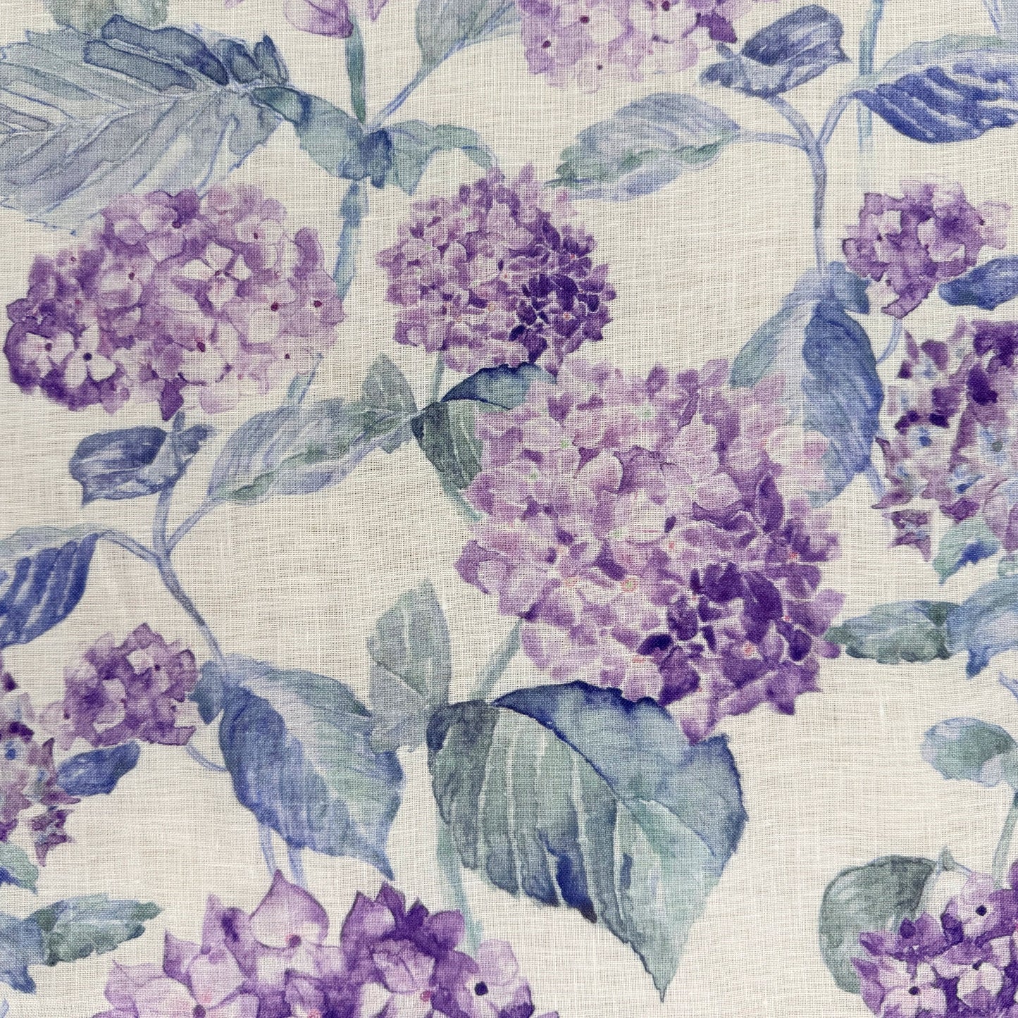 45" Remnant - European Linen - Purple Hydrangea - 59"