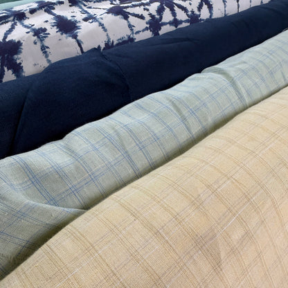 Yarn Dyed European Linen - Pale Aquamarine Plaid - 59"