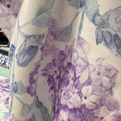 45" Remnant - European Linen - Purple Hydrangea - 59"