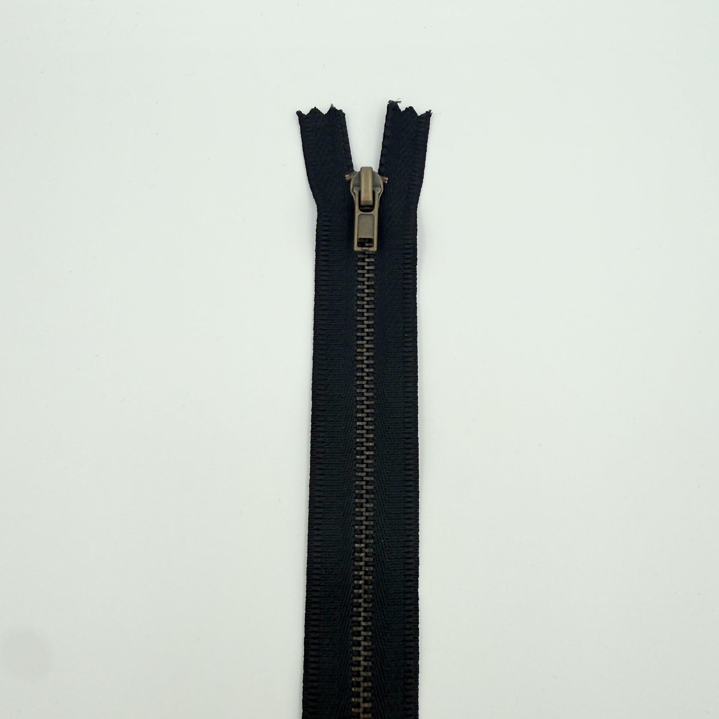 #3 Antique Brass Jean / Pants Zippers - 6" - Black - Close Ended