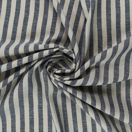 Bali Linen Linen & Cotton Yarn Dyed Stripe - Navy & Cream