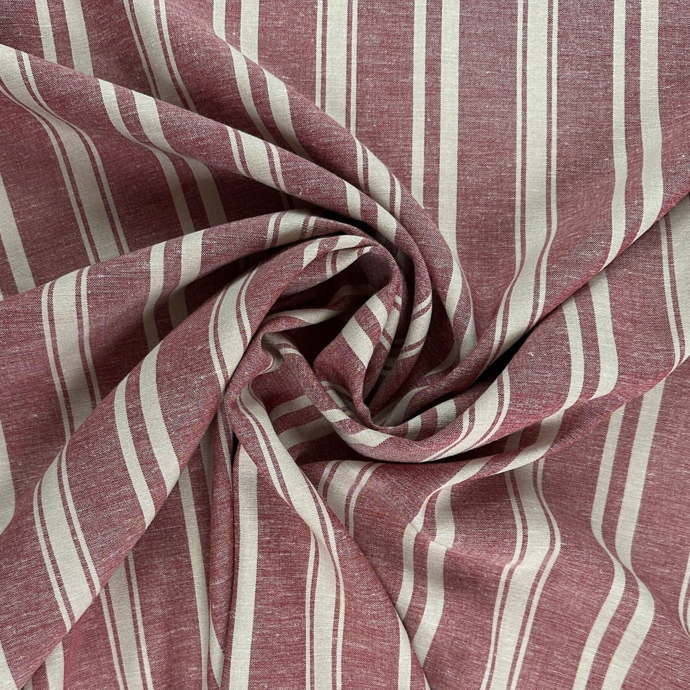 BOHÊME Linen Blend Yarn-dyed Stripe - Red