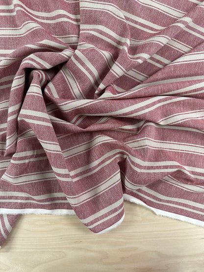 BOHÊME Linen Blend Yarn-dyed Stripe - Red