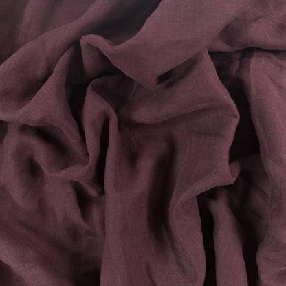 Sandwashed 100% Linen - Dark Plum