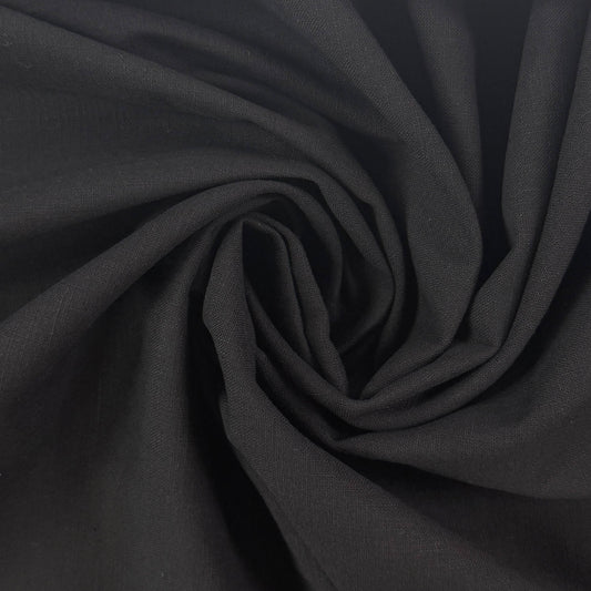 Cotton Linen Woven - Black