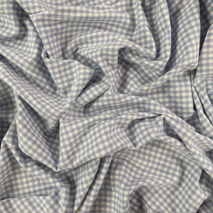 Organic Yarn Dyed Cotton - Powder Blue Gingham