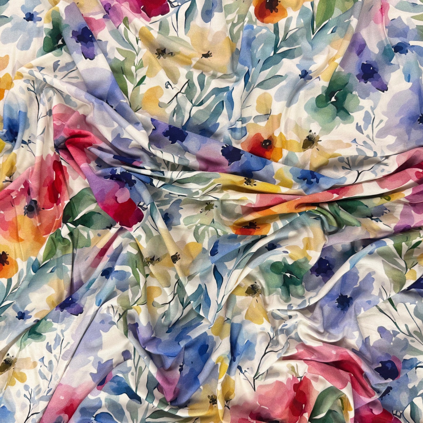 Rayon Jersey Knit - Watercolour Floral