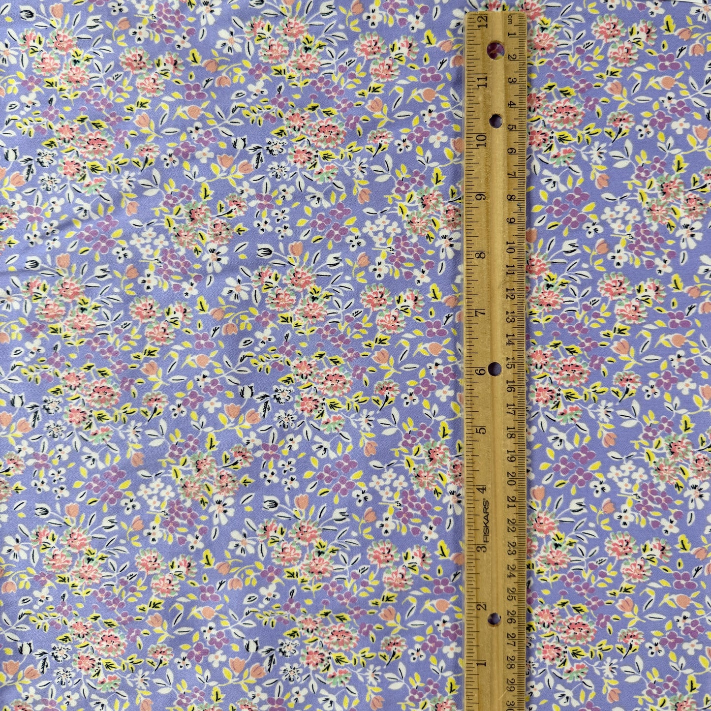 Stretch Cotton Woven - Purple Florals - Deadstock