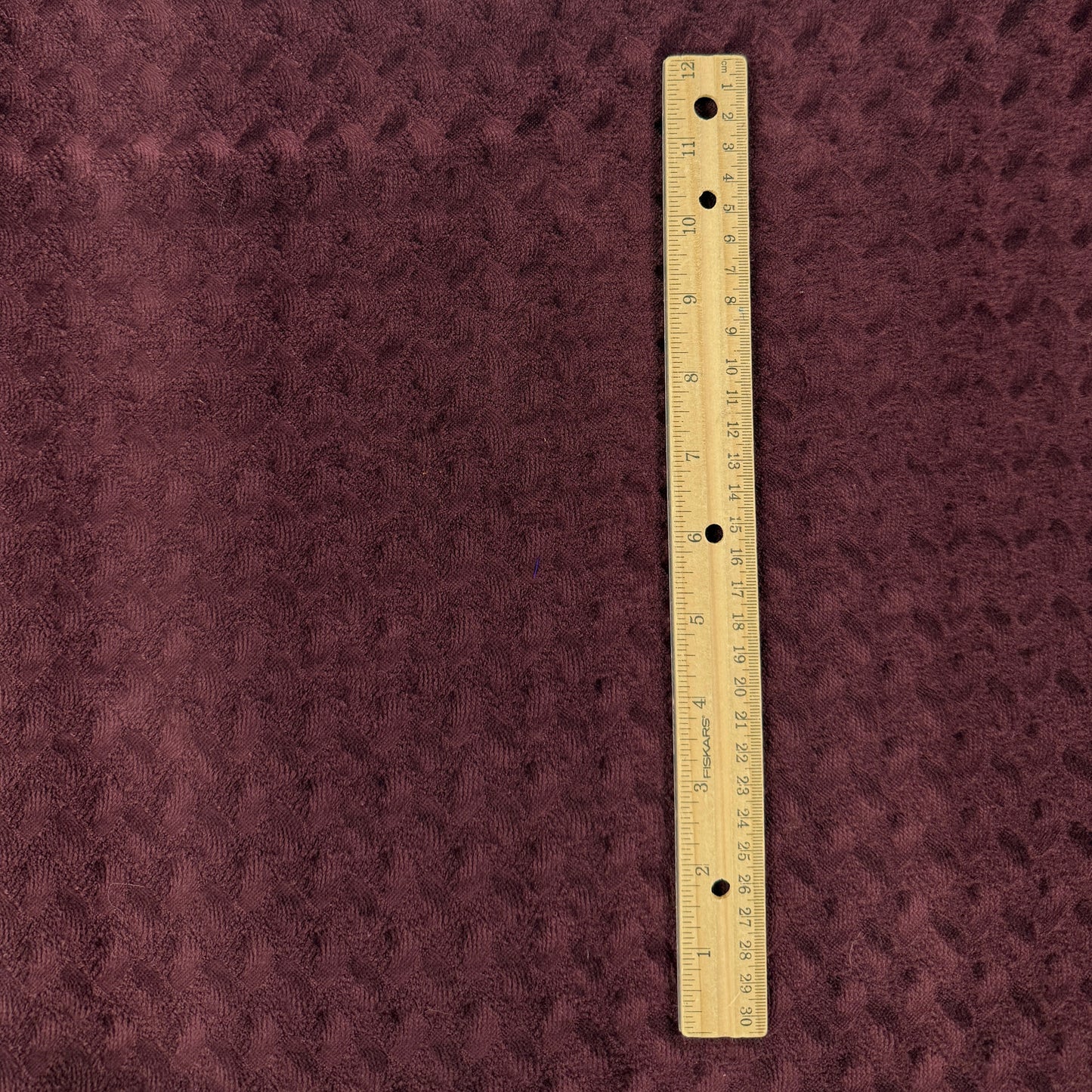 Sculpted Cotton Velvet - Wine - Deadstock