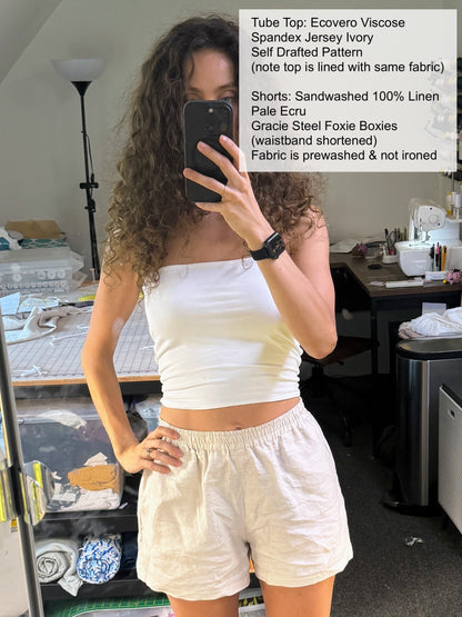 Sandwashed 100% Linen - Pale Ecru