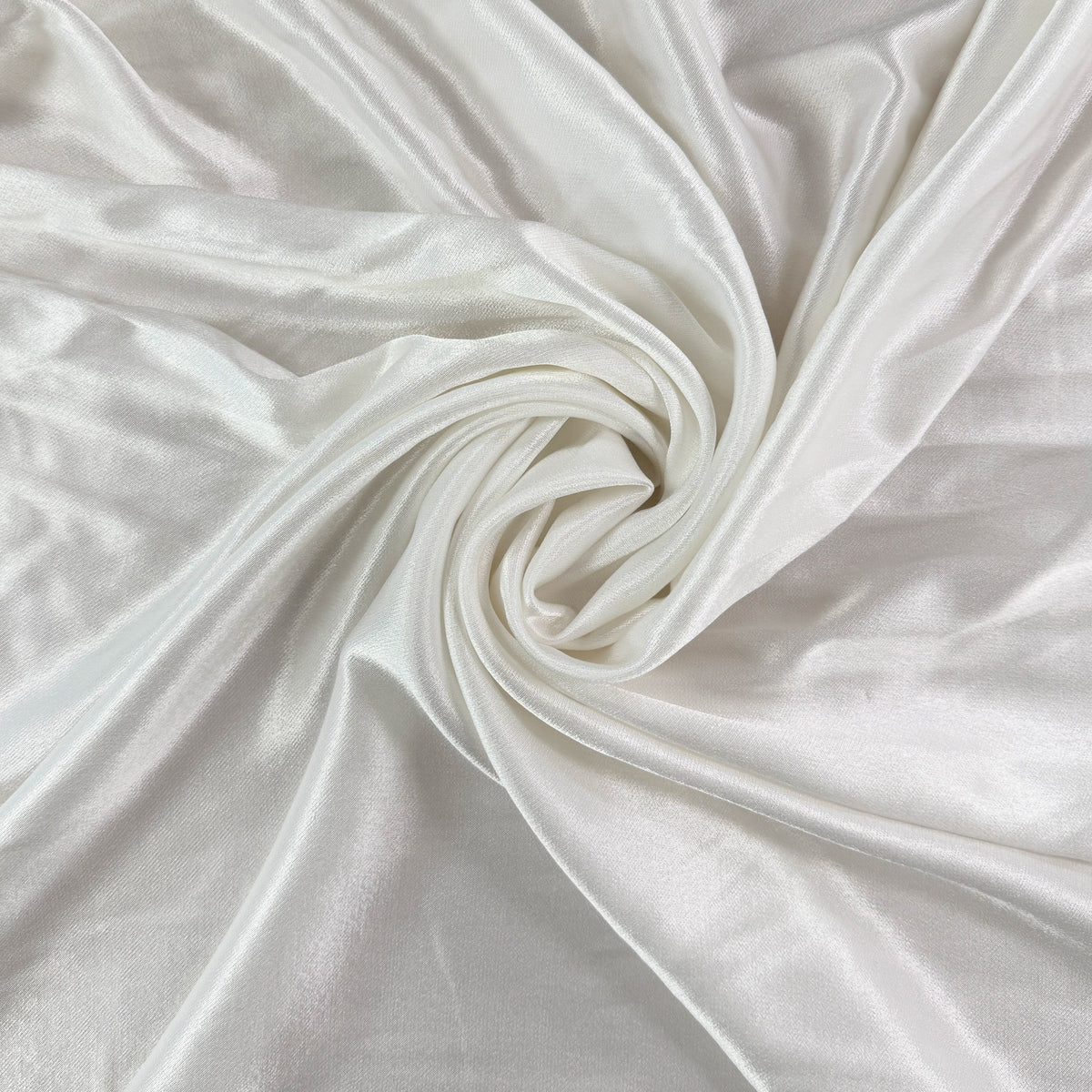 Viscose Satin Twill - White  - Deadstock