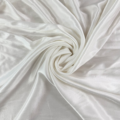 Viscose Satin Twill - White  - Deadstock