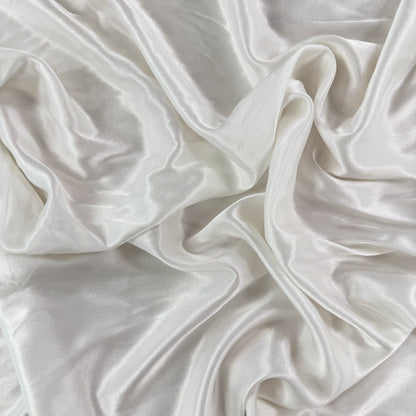 Viscose Satin Twill - White  - Deadstock