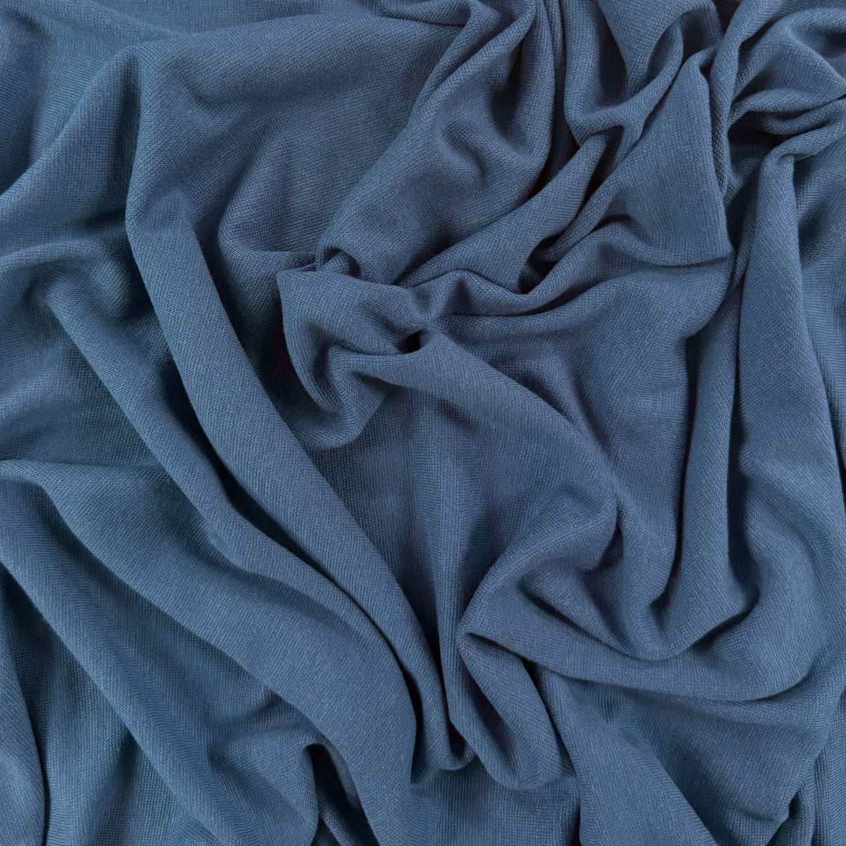 Bamboo Cotton 1x1 Rib Knit - Vintage Blue