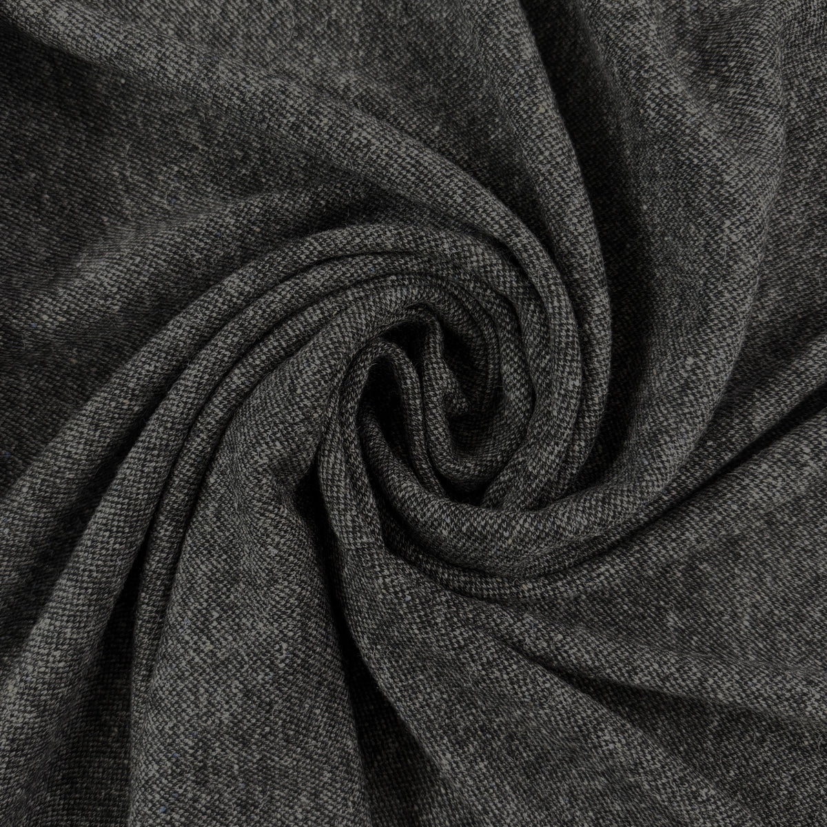 Virgin Wool and Silk Mélange Sweater Knit - Grey - Italy Designer Deadstock