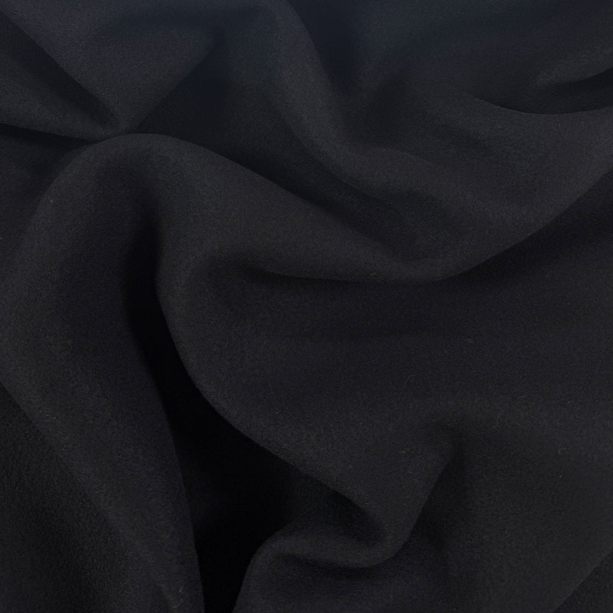 100% Cashmere Double Cloth Splittable Coating - Black - Designer Deadstock - Made in Italy