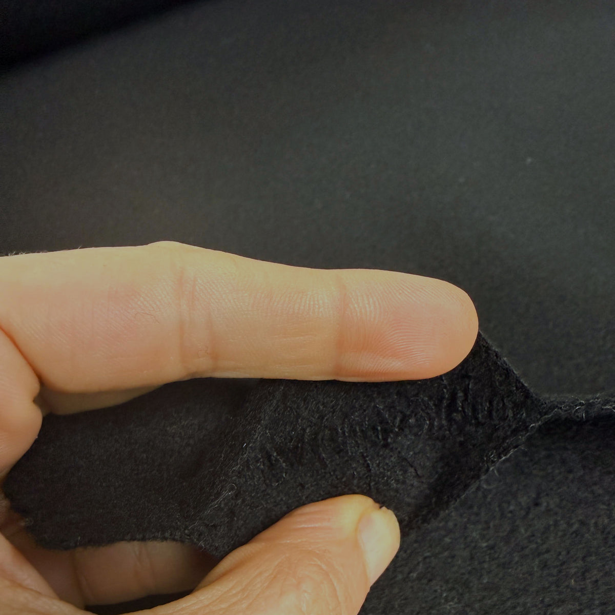 100% Cashmere Double Cloth Splittable Coating - Black - Designer Deadstock - Made in Italy
