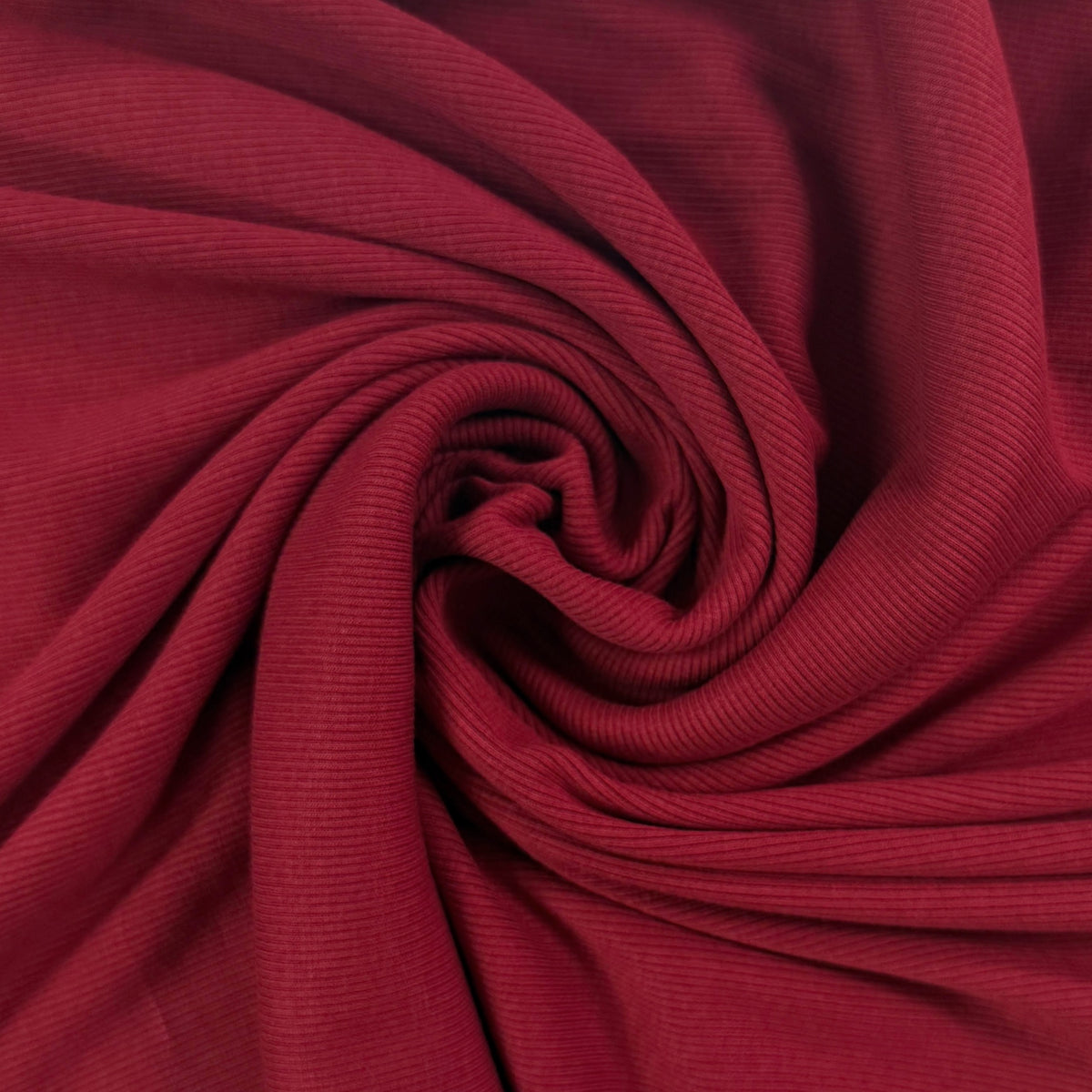 Bamboo Cotton Cloud 2x2 Rib Knit - Deep Red