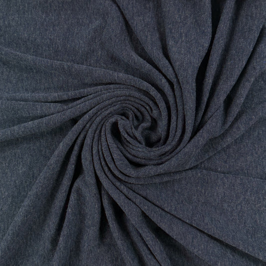 Merino Bamboo Sweater Rib Knit - Heathered Lake
