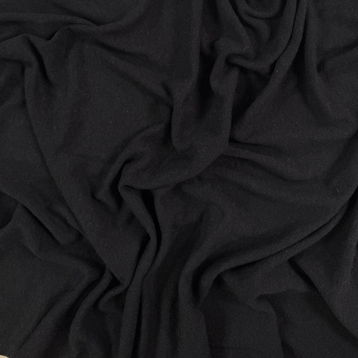 Merino Bamboo Sweater Rib Knit - Black