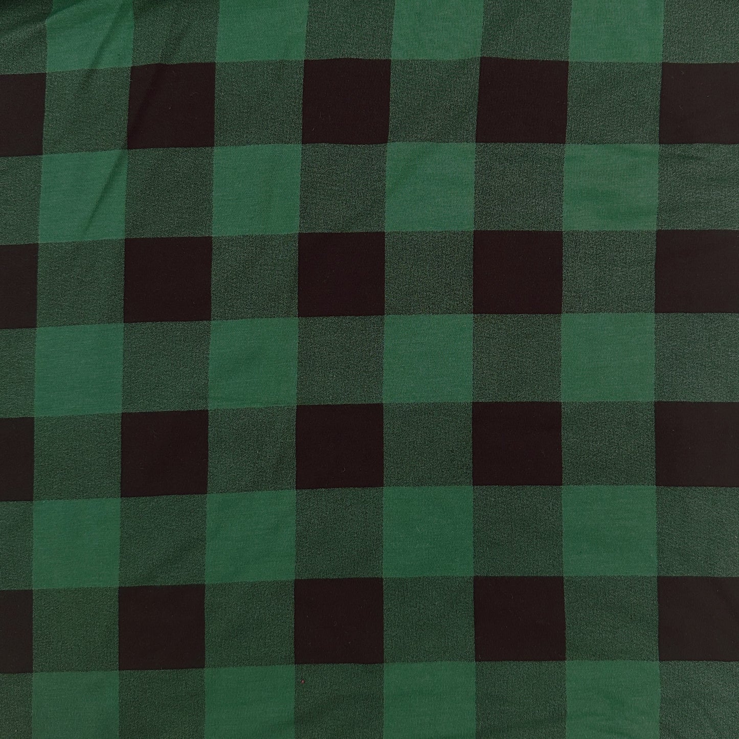 Bamboo Jersey - Forest Green Buffalo Plaid