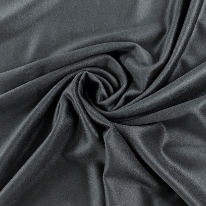 Velvety Brushed Wool Coating  380gsm  - Black