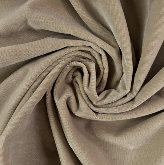 Heavy Polyester Velvet  - Upholstery Grade - Taupe - Deadstock