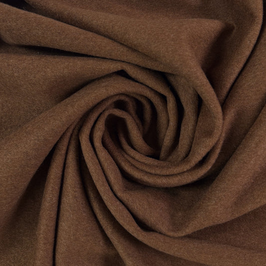 Wool Blend Melton Coating - Warm Brown - Deadstock
