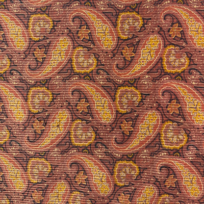 Stretch Cotton Corduroy - Rust Paisley - Designer Deadstock