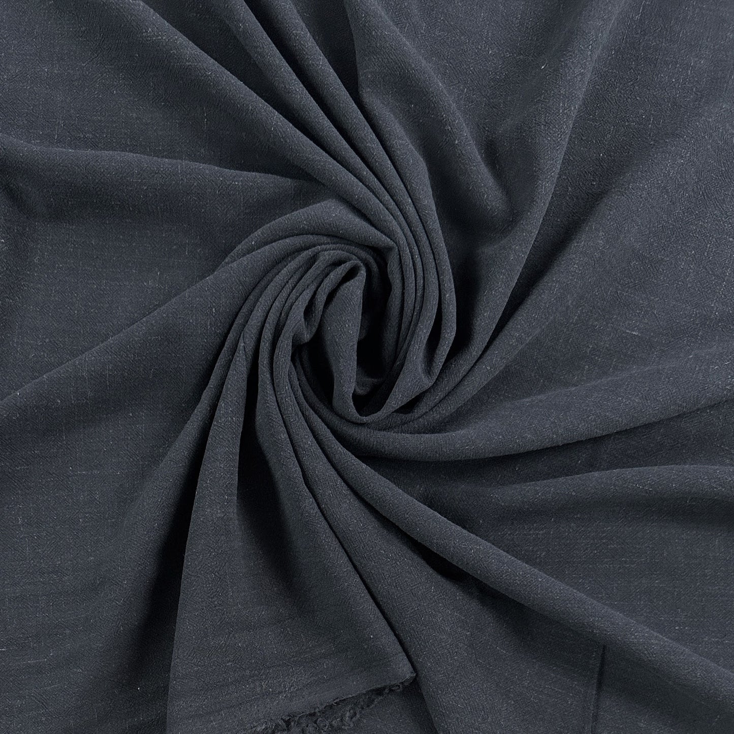 Lightweight Silky Linen Viscose Baby Noil - Black