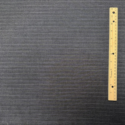 Viscose Striped Twill Suiting  - Charcoal - Deadstock Fabric