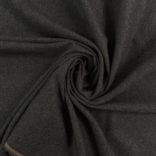 Charcoal Wool Mid Weight Fabric  - Deadstock