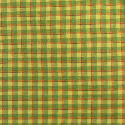 Yarn Dyed European Linen Plaid - Green, Yellow & Orange Check - 60"