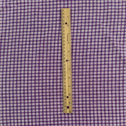 Yarn Dyed European Linen - Check - Purple & White Check - 59"