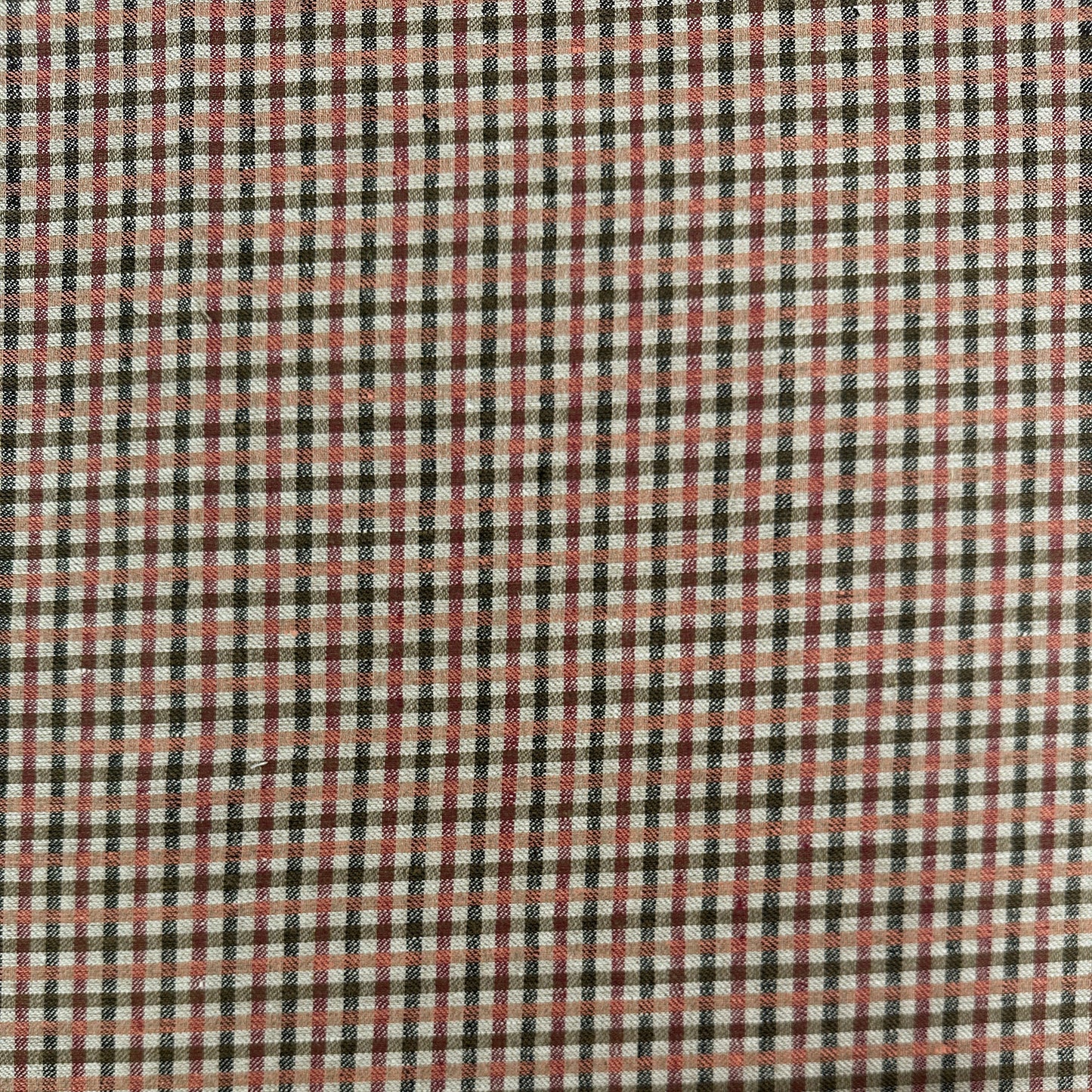 Yarn Dyed European Linen Plaid - Brown & Pink Check - 60"