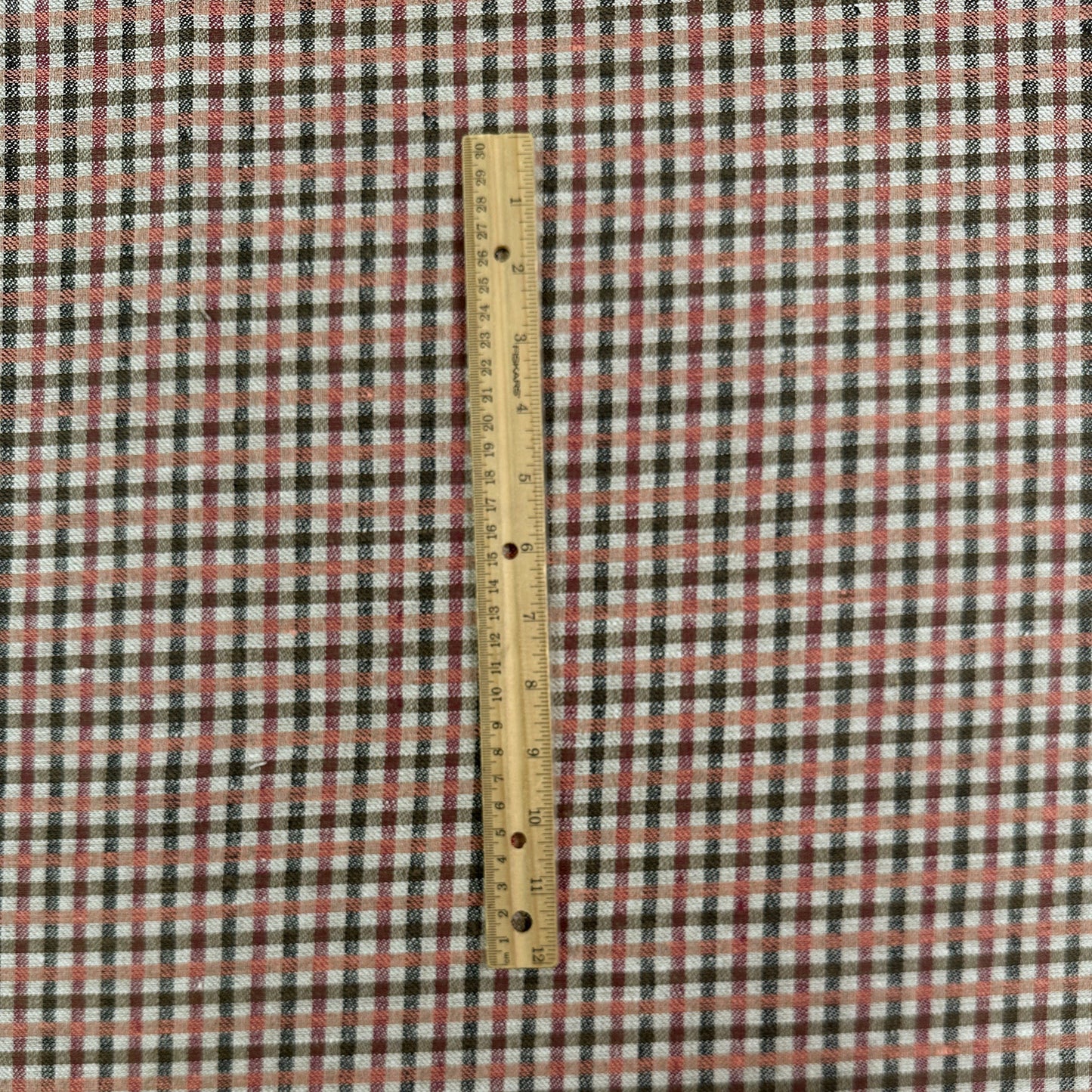 Yarn Dyed European Linen Plaid - Brown & Pink Check - 60"