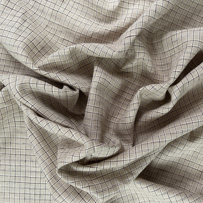 Yarn Dyed Beige Check - Cotton / Linen - Film Studio Deadstock