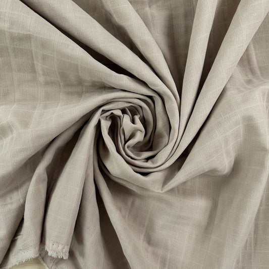 Organic Cotton Checked Double Gauze - Fawn