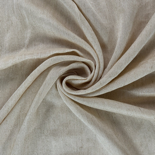 Linen Blend Yarn Dyed Fabric - Beige & White - Deadstock