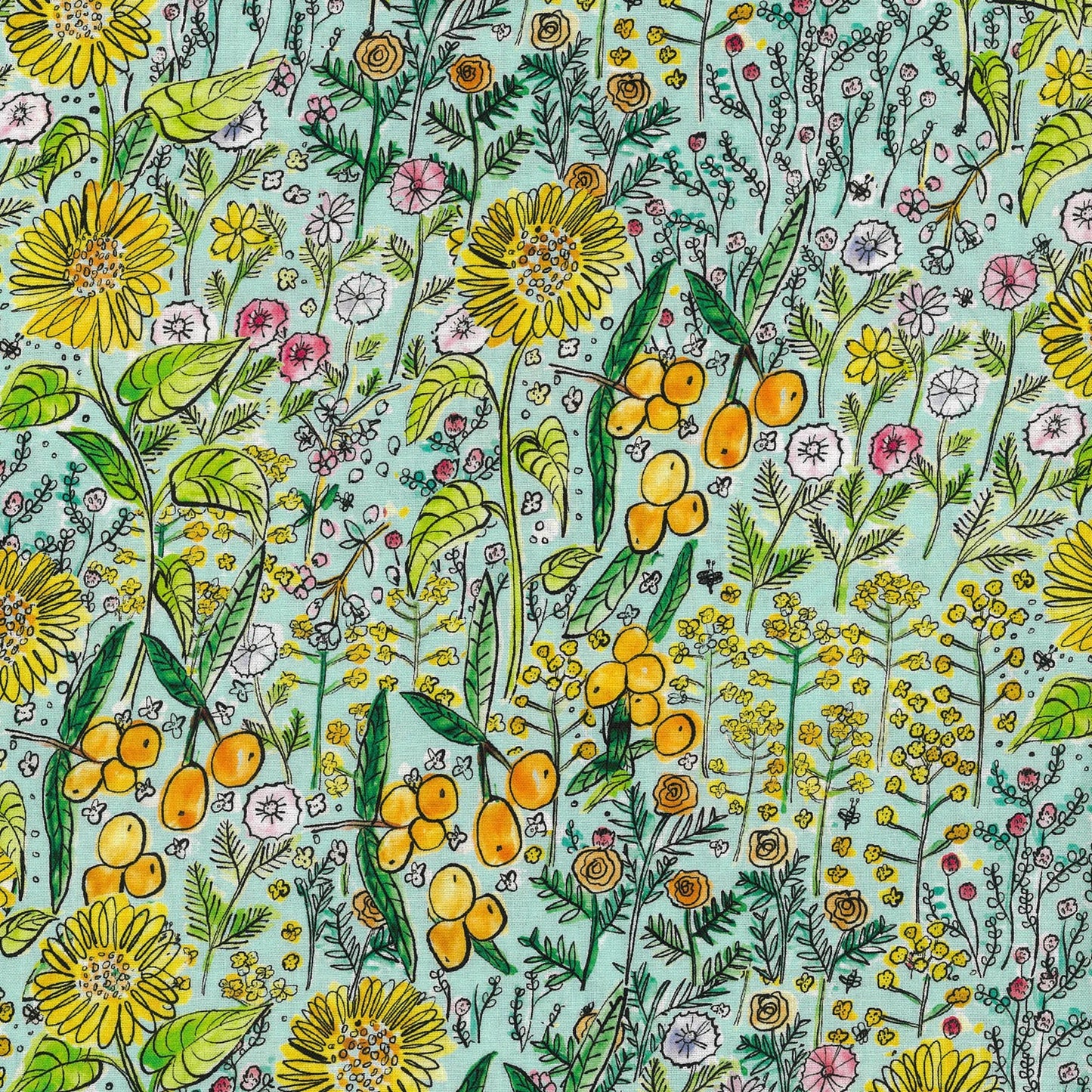 Paper Message  - Honey Flower - 3A - Cotton Sheeting