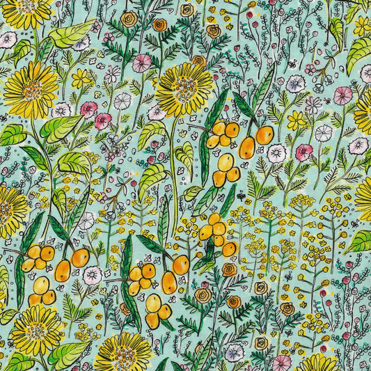 Paper Message  - Honey Flower - 3A - Cotton Sheeting