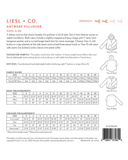 Liesl + Co - Antwerp Pullover Sewing Pattern