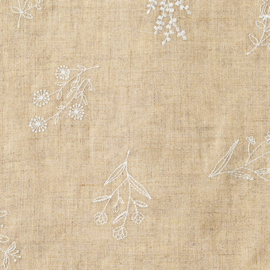 Kokka - Nuno to Muno - 100% Linen Embroidered Fabric - 1A