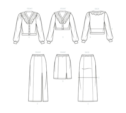 Know Me ME2003 - Misses Knit Cardigan & Skirt By Alissah Threads (S-XXL Misses)