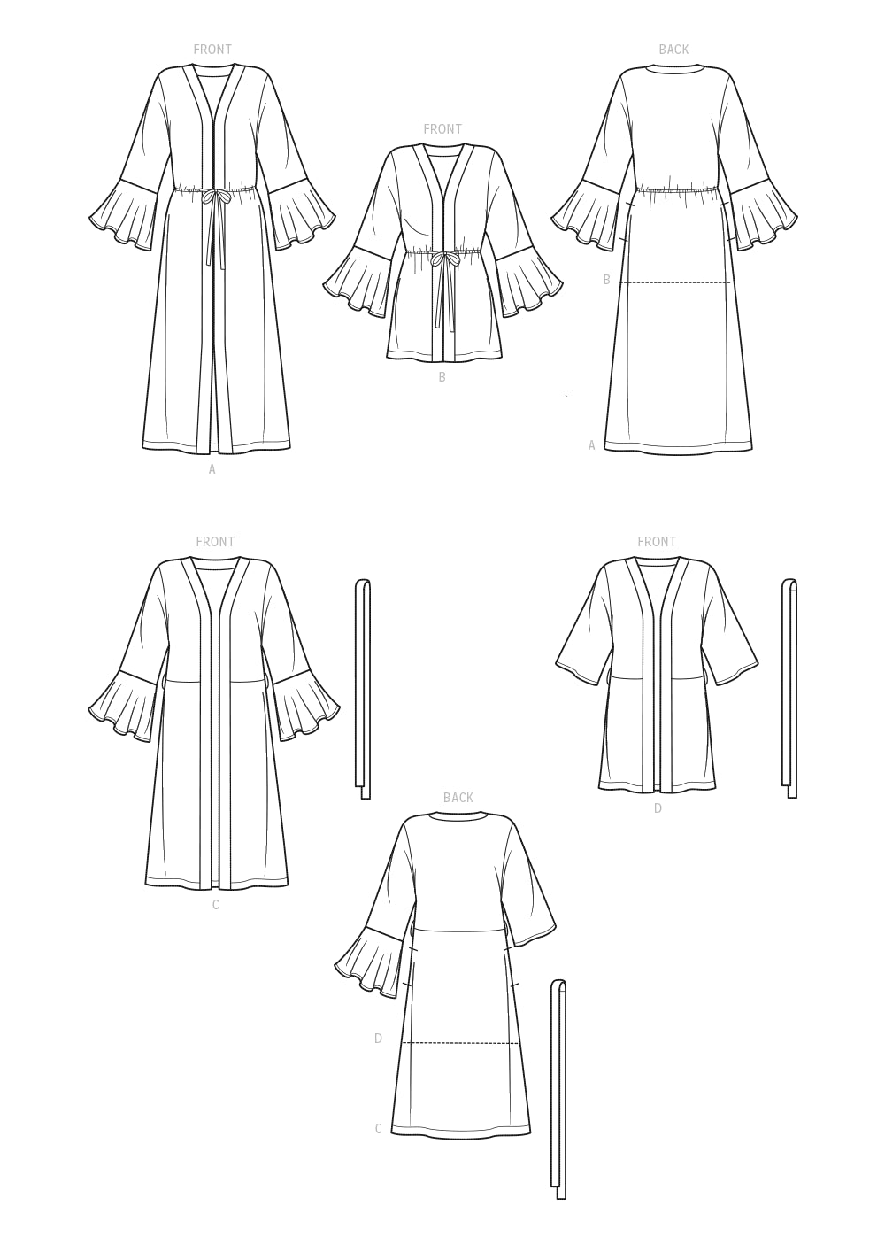 Simplicity - Misses' Sizes - 6 - 14 - Caftan & Wrap Sewing Pattern