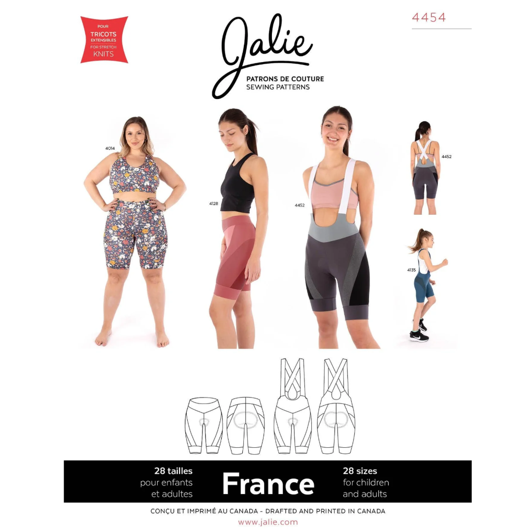 Jalie - 4454 - FRANCE Cycling shorts (with or without bib)