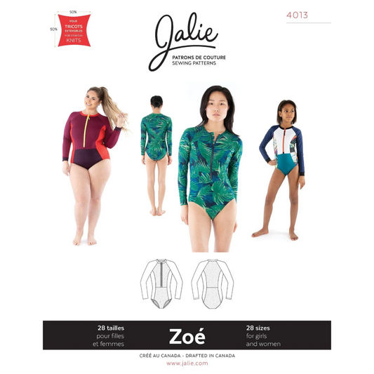 Jalie - 4013 - ZOE Long-Sleeve Rashguard Swimsuit